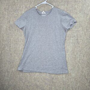 Fashion Gear Women’s Fitted Crew Neck Heather Gray T-Shirt Size L Short Sleeve